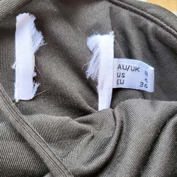 Princess Polly Black Absent Ruched Criss Cross Back Bodycon Stretch Mini Dress 4 - Picture 5 of 6